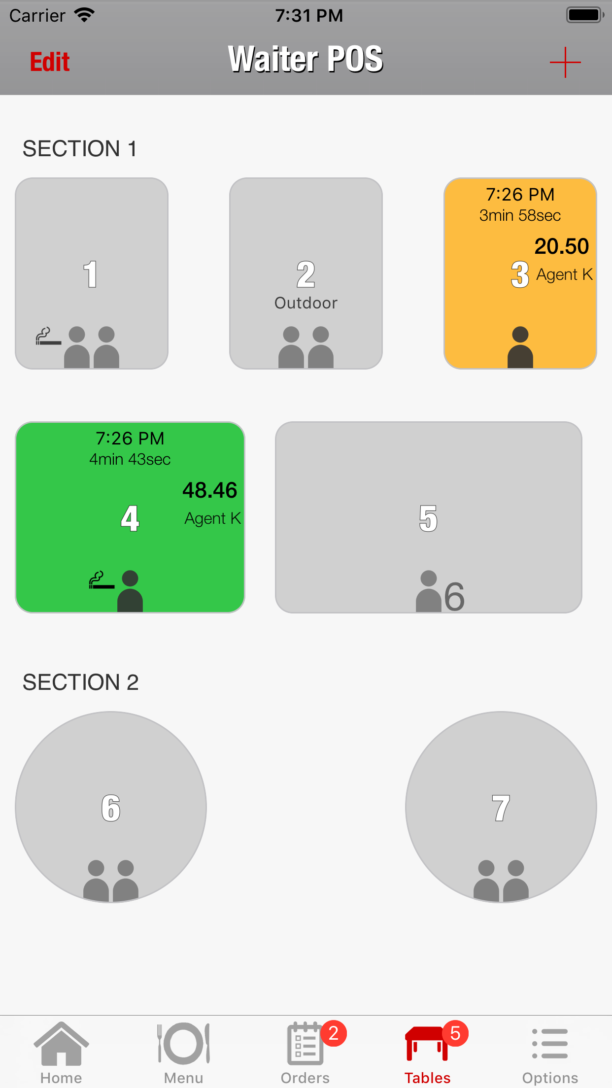 Restaurant POS system, Waiter POS, table management